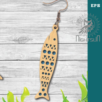 Intra απο ξύλο plywood Χρώμα wenge 3mm-4mm πάχος - Σκουλαρίκια ψαριού με λέιζερ 5 Δίασταση 3x3 cm INTRAFABR-112447934 - Image 1