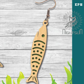 Intra απο ξύλο plywood Χρώμα wenge 3mm-4mm πάχος - Σκουλαρίκια ψαριού με λέιζερ 6 Δίασταση 3x3 cm INTRAFABR-114338346 - Image 1