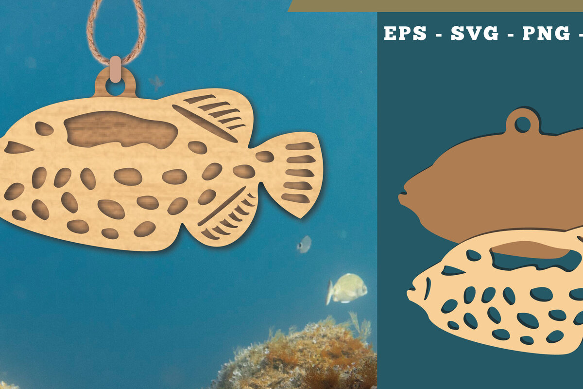 Intra απο ξύλο plywood  Χρώμα wenge 3mm-4mm πάχος - Στολίδι με ψαριών 4 Δίασταση 6x6 cm INTRAFABR-68690802