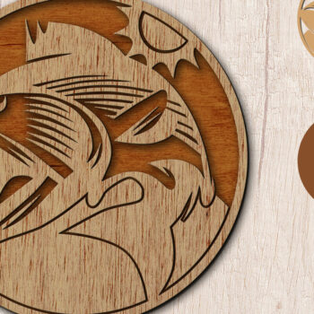 Intra απο ξύλο plywood  Χρώμα wenge 3mm-4mm πάχος - Έτοιμο Fish Laser Δίασταση 30x20 cm INTRAFABR-111185364 - Image 3