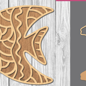 Intra απο ξύλο plywood  Χρώμα wenge 3mm-4mm πάχος - Fish Mandala Decoration Δίασταση 30x30 cm INTRAFABR-67686573 - Image 1