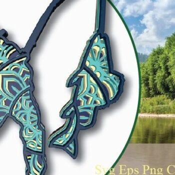 Intra απο ξύλο plywood Χρώμα wenge 3mm-4mm πάχος - Fisher Man, αποκοπής λέιζερ, στρώσεις Δίασταση 30x20 cm INTRAFABR-112381480 - Image 1