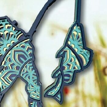 Intra απο ξύλο plywood Χρώμα wenge 3mm-4mm πάχος - Fisher Man, αποκοπής λέιζερ, στρώσεις Δίασταση 30x20 cm INTRAFABR-112381480 - Image 2