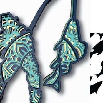 Intra απο ξύλο plywood Χρώμα wenge 3mm-4mm πάχος - Fisher Man, αποκοπής λέιζερ, στρώσεις Δίασταση 30x20 cm INTRAFABR-112381480 - Image 3