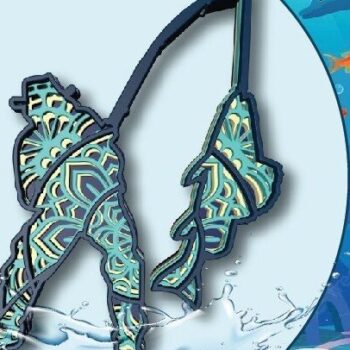 Intra απο ξύλο plywood Χρώμα wenge 3mm-4mm πάχος - Fisher Man, αποκοπής λέιζερ, στρώσεις Δίασταση 30x20 cm INTRAFABR-112381480 - Image 4