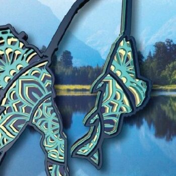 Intra απο ξύλο plywood Χρώμα wenge 3mm-4mm πάχος - Fisher Man, αποκοπής λέιζερ, στρώσεις Δίασταση 30x20 cm INTRAFABR-112381480 - Image 6