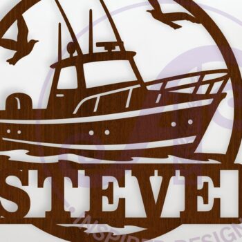 Intra απο ξύλο plywood  Χρώμα wenge 3mm-4mm πάχος - Πινακίδα τέχνης τοίχου ονόματος αλιευτικού σκάφους, Δίασταση 40x50 cm INTRAFABR-119257289 - Image 1