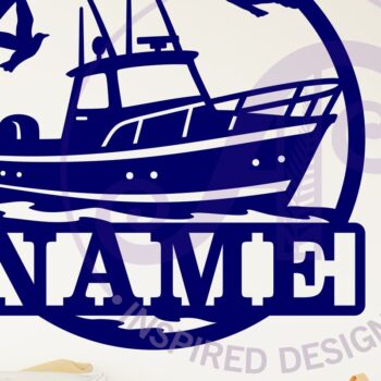 Intra απο ξύλο plywood  Χρώμα wenge 3mm-4mm πάχος - Πινακίδα τέχνης τοίχου ονόματος αλιευτικού σκάφους, Δίασταση 40x50 cm INTRAFABR-119257289 - Image 2