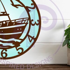 Intra απο ξύλο plywood  Χρώμα wenge 3mm-4mm πάχος - με λέιζερ ρολόι τοίχου ψαρόβαρκας Δίασταση 30x20 cm INTRAFABR-105556947