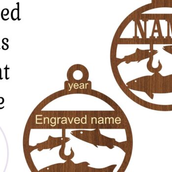 Intra απο ξύλο plywood  Χρώμα wenge 3mm-4mm πάχος - Χριστουγεννιάτικο στολίδι Ψαρέματος Δίασταση 6x6 cm INTRAFABR-119205908 - Image 3