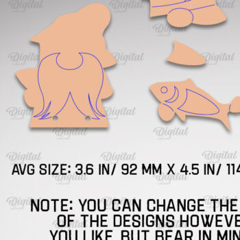 Intra απο ξύλο plywood Χρώμα wenge 3mm-4mm πάχος - Πακέτο κοπής λέιζερ Fishing Gnomes Δίασταση 30x20 cm INTRAFABR-112208943 - Image 2