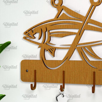 Intra απο ξύλο plywood Χρώμα wenge 3mm-4mm πάχος - Μπρελόκ ψαρέματος . Ψάρια Δίασταση 4x4 cm INTRAFABR-113068456 - Image 1