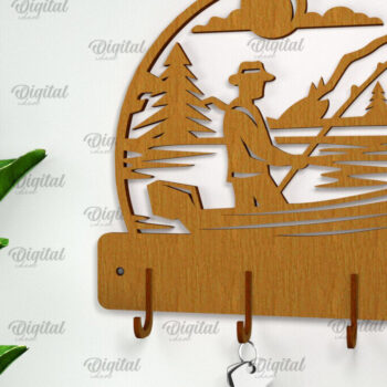 Intra απο ξύλο plywood  Χρώμα wenge 3mm-4mm πάχος - Μπρελόκ ψαρέματος . Ψάρια Δίασταση 4x4 cm INTRAFABR-96008366 - Image 1