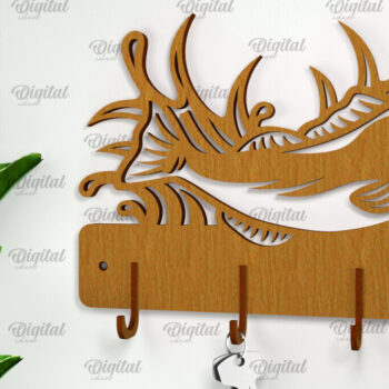 Intra απο ξύλο plywood  Χρώμα wenge 3mm-4mm πάχος - Μπρελόκ ψαρέματος . Ψάρια Δίασταση 4x4 cm INTRAFABR-114642077 - Image 1