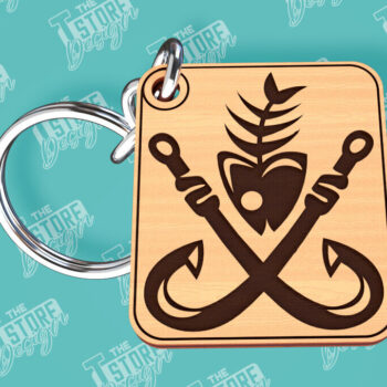 Intra απο ξύλο plywood  Χρώμα wenge 3mm-4mm πάχος - Μπρελόκ ψαρέματος | Fisherman Design |CNC Δίασταση 4x4 cm INTRAFABR-68692057 - Image 1