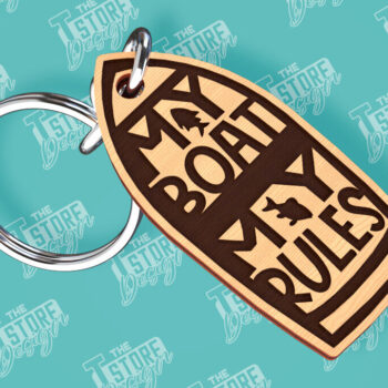 Intra απο ξύλο plywood  Χρώμα wenge 3mm-4mm πάχος - Μπρελόκ ψαρέματος | Fisherman Design |CNC Δίασταση 4x4 cm INTRAFABR-112381542 - Image 1