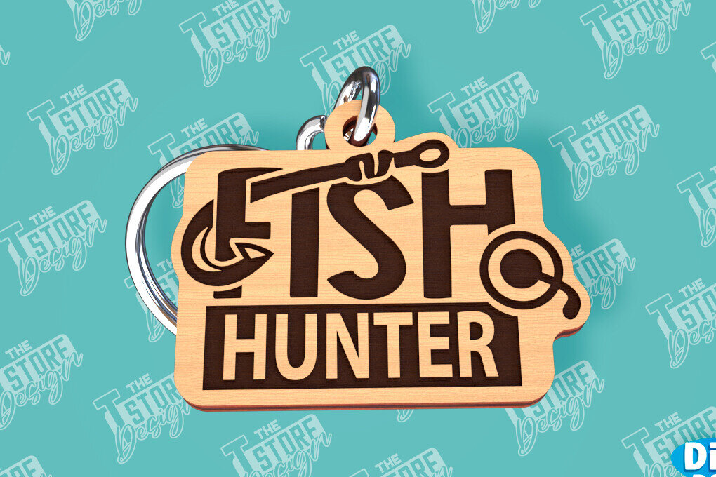 Intra απο ξύλο plywood  Χρώμα wenge 3mm-4mm πάχος - Μπρελόκ ψαρέματος | Fisherman Design |CNC Δίασταση 4x4 cm INTRAFABR-59254429