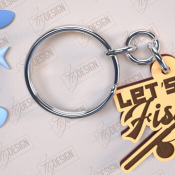 Intra απο ξύλο plywood  Χρώμα wenge 3mm-4mm πάχος - Μπρελόκ ψαρέματος | Δώρο Ψαράς | CNC Δίασταση 4x4 cm INTRAFABR-119257344 - Image 1