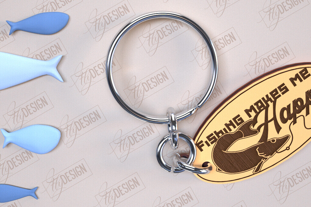 Intra απο ξύλο plywood  Χρώμα wenge 3mm-4mm πάχος - Μπρελόκ ψαρέματος | Δώρο Ψαράς | CNC Δίασταση 4x4 cm INTRAFABR-116226184