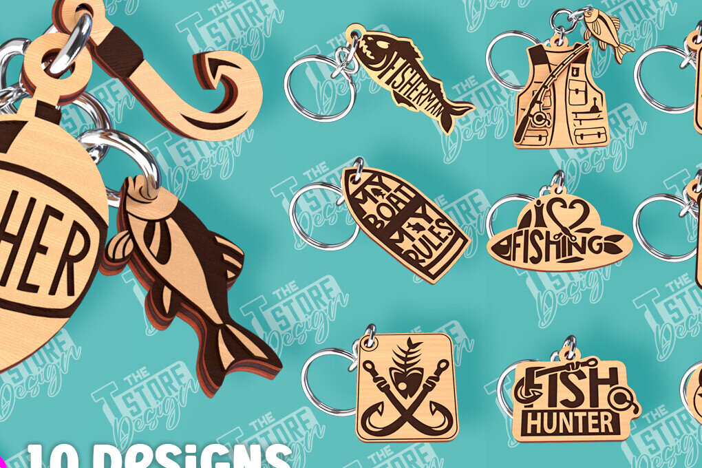 Intra απο ξύλο plywood  Χρώμα wenge 3mm-4mm πάχος - Πακέτο σχεδίασης κοπής με λέιζερ μπρελόκ ψαρέματος Δίασταση 4x4 cm INTRAFABR-116226234