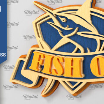 Intra απο ξύλο plywood  Χρώμα wenge 3mm-4mm πάχος - Ψάρεμα Layered Signs Δέσμη κοπής με λέιζερ Δίασταση 30x20 cm INTRAFABR-54717241 - Image 3