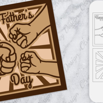 Intra απο ξύλο plywood  Χρώμα wenge 3mm-4mm πάχος - Fist Bump Lasercut | Father Bumping Fist Δίασταση 30x20 cm INTRAFABR-96131360 - Image 1