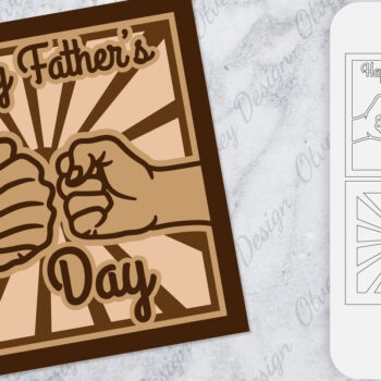 Intra απο ξύλο plywood Χρώμα wenge 3mm-4mm πάχος - Fist Bump Lasercut | Father Bumping Fist Δίασταση 30x20 cm INTRAFABR-95575470 - Image 1