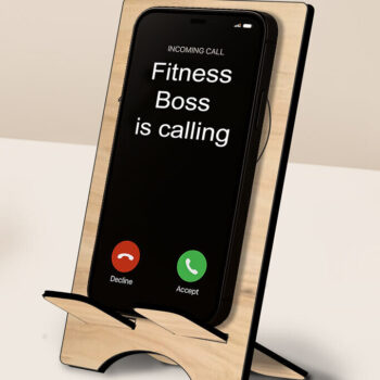 Intra απο ξύλο plywood  Χρώμα wenge 3mm-4mm πάχος - Βάση τηλεφώνου Boss Fitness Bodybuilding Δίασταση 20x20 cm INTRAFABR-68694163 - Image 3