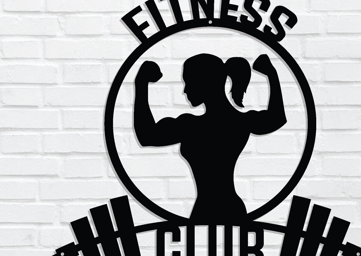 Intra απο ξύλο plywood  Χρώμα wenge 3mm-4mm πάχος - κοπής λέιζερ με πινακίδες τοίχου Fitness Club Δίασταση 40x50 cm INTRAFABR-112217795