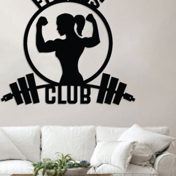 Intra απο ξύλο plywood  Χρώμα wenge 3mm-4mm πάχος - κοπής λέιζερ με πινακίδες τοίχου Fitness Club Δίασταση 40x50 cm INTRAFABR-112217795 - Image 2