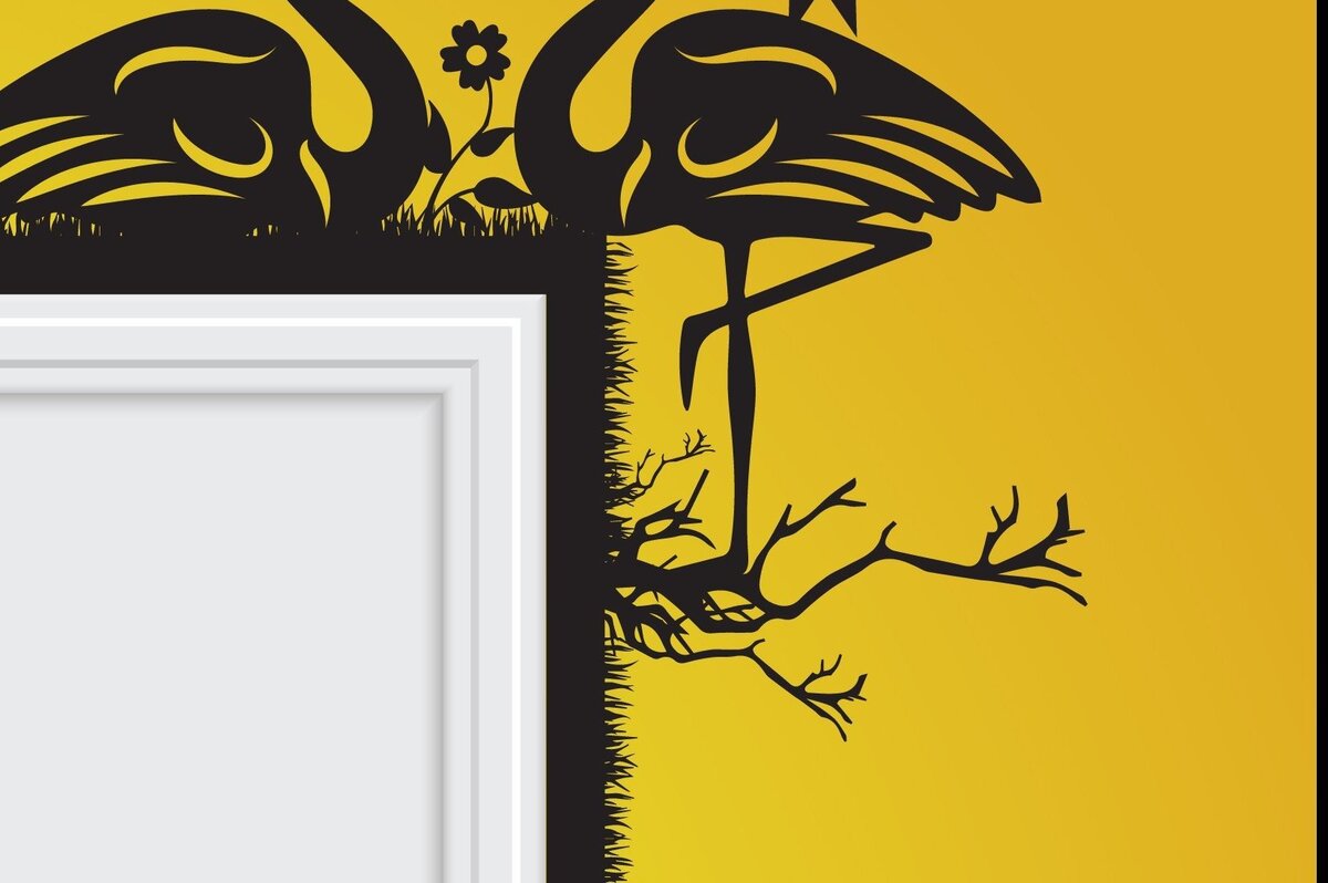 Intra απο ξύλο plywood  Χρώμα wenge 3mm-4mm πάχος - Flamingo Door Corner Paper Cut Δίασταση 20x20 cm INTRAFABR-112773938