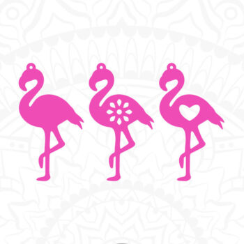 Intra απο ξύλο plywood  Χρώμα wenge 3mm-4mm πάχος - Σκουλαρίκια Flamingo, Σκουλαρίκια πουλιών Δίασταση 3x3 cm INTRAFABR-110023944 - Image 4