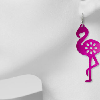 Intra απο ξύλο plywood  Χρώμα wenge 3mm-4mm πάχος - Σκουλαρίκια Flamingo, Σκουλαρίκια πουλιών Δίασταση 3x3 cm INTRAFABR-110023944 - Image 5