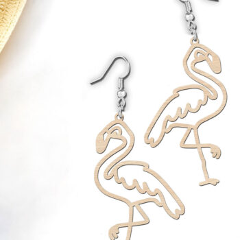 Intra απο ξύλο plywood  Χρώμα wenge 3mm-4mm πάχος - Σκουλαρίκια Flamingo | Καλοκαιρινό Δίασταση 900x900 cm INTRAFABR-122542606 - Image 3