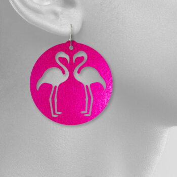Intra απο ξύλο plywood Χρώμα wenge 3mm-4mm πάχος - Flamingo Earrings , Flamingo Jewelry Δίασταση 3x3 cm INTRAFABR-95575487 - Image 3