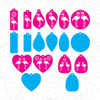 Intra απο ξύλο plywood Χρώμα wenge 3mm-4mm πάχος - Flamingo Earrings , Flamingo Jewelry Δίασταση 3x3 cm INTRAFABR-95575487 - Image 5