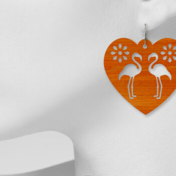 Intra απο ξύλο plywood Χρώμα wenge 3mm-4mm πάχος - Flamingo Earrings , Flamingo Jewelry Δίασταση 3x3 cm INTRAFABR-95575487 - Image 8