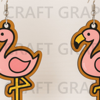 Intra απο ξύλο plywood  Χρώμα wenge 3mm-4mm πάχος - Σκουλαρίκια Flamingo Δίασταση 3x3 cm INTRAFABR-96733866 - Image 1