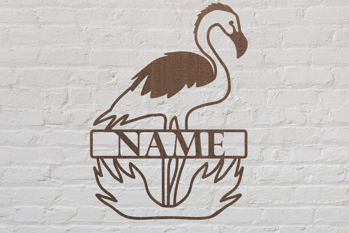 Intra απο ξύλο plywood  Χρώμα wenge 3mm-4mm πάχος - Πινακίδα ονόματος Flamingo Δίασταση 20x20 cm INTRAFABR-110024003