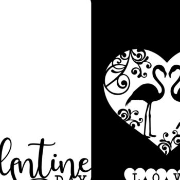 Intra απο ξύλο plywood  Χρώμα wenge 3mm-4mm πάχος - Flamingo Love Κορνίζα Αγίου Βαλεντίνου Δίασταση 4x4 cm INTRAFABR-68365630 - Image 1