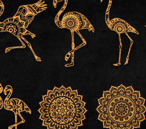 Intra απο ξύλο plywood  Χρώμα wenge 3mm-4mm πάχος - με λέιζερ Flamingo Mandala Δίασταση 30x30 cm INTRAFABR-102186149