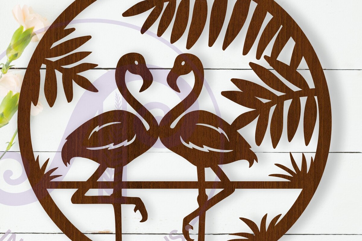 Intra απο ξύλο plywood  Χρώμα wenge 3mm-4mm πάχος - Επιγραφή τοίχου Flamingo, Δίασταση 40x50 cm INTRAFABR-96733914