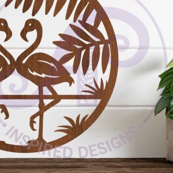 Intra απο ξύλο plywood  Χρώμα wenge 3mm-4mm πάχος - Επιγραφή τοίχου Flamingo, Δίασταση 40x50 cm INTRAFABR-96733914 - Image 2