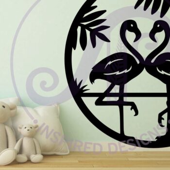 Intra απο ξύλο plywood  Χρώμα wenge 3mm-4mm πάχος - Επιγραφή τοίχου Flamingo, Δίασταση 40x50 cm INTRAFABR-96733914 - Image 3