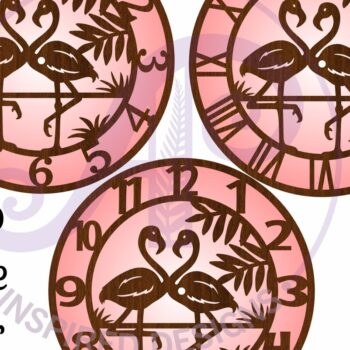 Intra απο ξύλο plywood Χρώμα wenge 3mm-4mm πάχος - Ρολόι Φλαμίνγκο Ρολόι τοίχου με λέιζερ Δίασταση 30x20 cm INTRAFABR-114699922 - Image 4