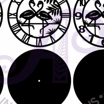 Intra απο ξύλο plywood Χρώμα wenge 3mm-4mm πάχος - Ρολόι Φλαμίνγκο Ρολόι τοίχου με λέιζερ Δίασταση 30x20 cm INTRAFABR-114699922 - Image 5