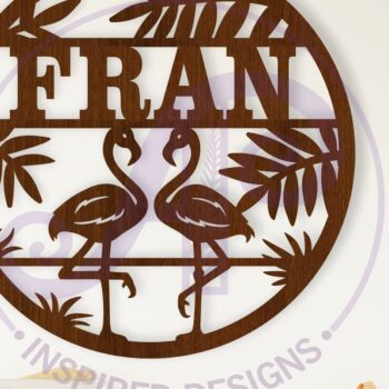 Intra απο ξύλο plywood  Χρώμα wenge 3mm-4mm πάχος - Πινακίδα ονόματος Flamingo Δίασταση 30x20 cm INTRAFABR-68365776 - Image 1