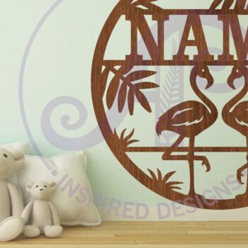 Intra απο ξύλο plywood  Χρώμα wenge 3mm-4mm πάχος - Πινακίδα ονόματος Flamingo Δίασταση 30x20 cm INTRAFABR-68365776 - Image 3