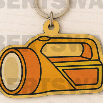 Intra απο ξύλο plywood  Χρώμα wenge 3mm-4mm πάχος - Keychain φακού Δίασταση 4x4 cm INTRAFABR-102186162 - Image 1