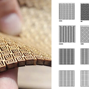 Intra απο ξύλο plywood  Χρώμα wenge 3mm-4mm πάχος - με ευέλικτο / ζωντανό μεντεσέ με λέιζερ Δίασταση 40x50 cm INTRAFABR-110525587 - Image 1